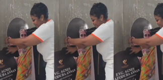 Video of Empress Gifty cleaning her late mum’s mini billboard makes netizens emotional
