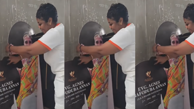 Video of Empress Gifty cleaning her late mum’s mini billboard makes netizens emotional