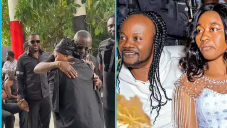 Daddy Lumba’s wife Odo Broni weeps as Dr Osei Kwame Despite mourns with her