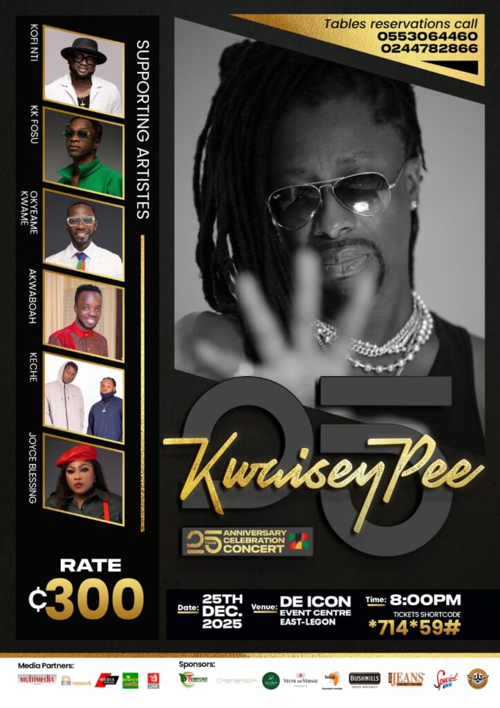 Kwaisey Pee Celebrates 25 Years Of Music With A Landmark Concert On December 25, 2025 Kwaisey Pee Celebrates 25 Years Of Music With A Landmark Concert On December 25, 2025
