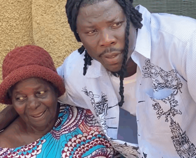 Stonebwoy shares heartfelt moment with his grandmother