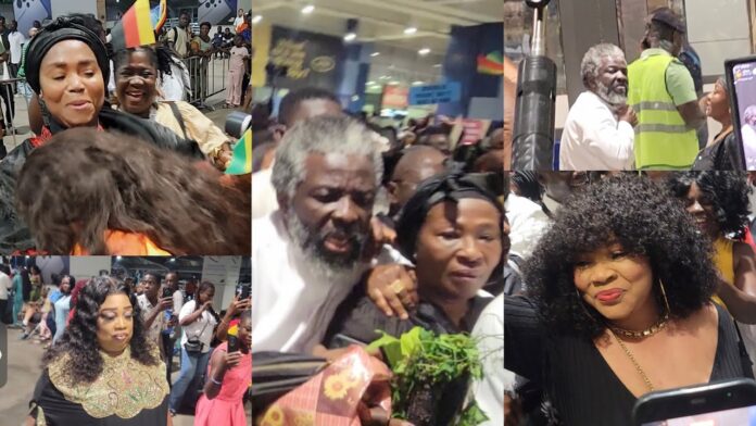 Akosua Serwaa arives in Ghana