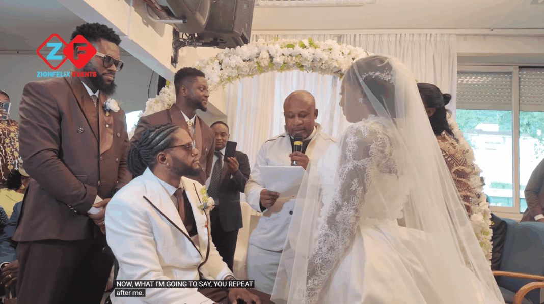 Ogidi Brown And Mum Break Down In Tears After Seeing Wife At White Wedding – Full White Wedding